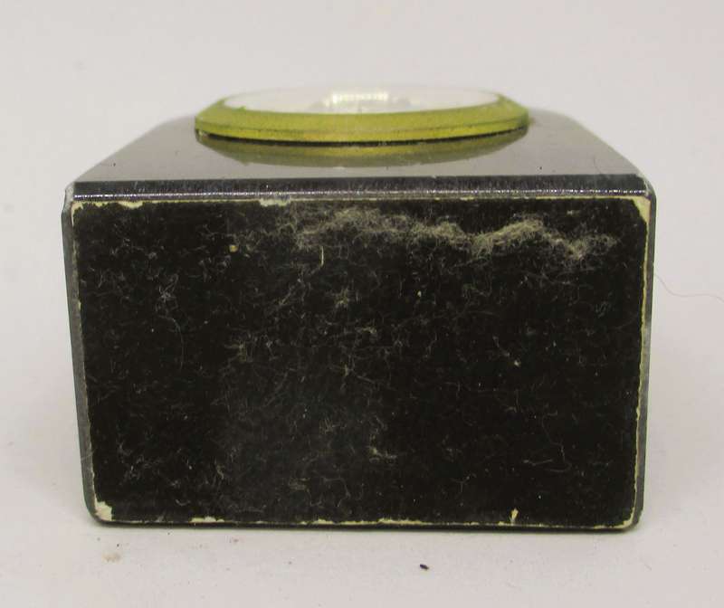 Vintage Miniature Gray Marble Desk Clock Brass face, Quartz. 65x45x30mm