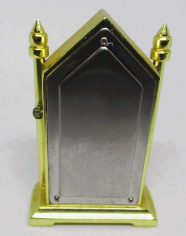 Vintage Miniature Dollhouse Brass Desk Clock, Quartz. 55mm high