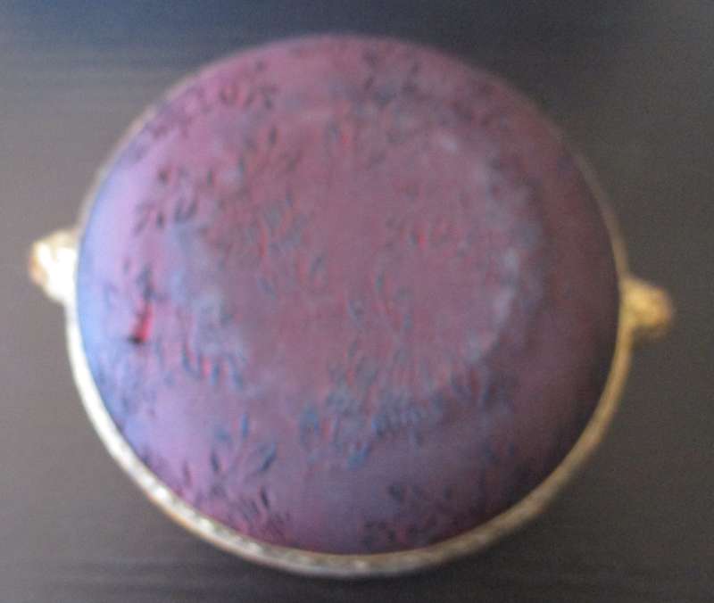 Antique/Vintage Brass and glass Ashtray. with fine tapestry decoration. Lovely item. 100mm diameter.