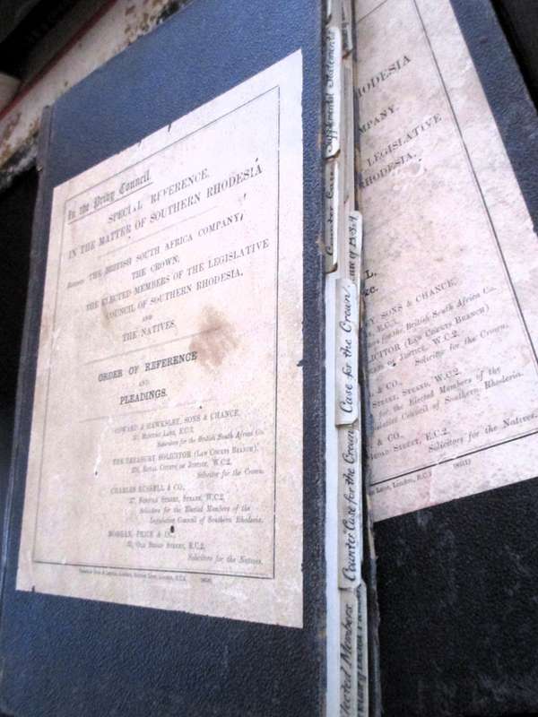Antique Law Records in bind. 1914. Souther Rhodesia, BSAC v The Natives. Pleadings and Orders App B