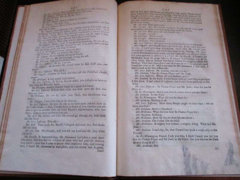 Antique Law Records in Leather bind. 1682. The Tryal of accused for the Riot at Guild-hall. Original