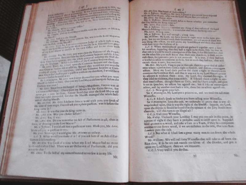 Antique Law Records in Leather bind. 1682. The Tryal of accused for the Riot at Guild-hall. Original