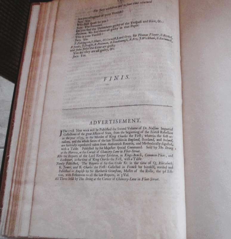 Antique Law Records in Leather bind. 1682. The Tryal of accused for the Riot at Guild-hall. Original
