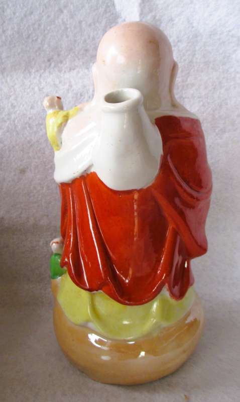 Vintage Chinese Famille Rose Porcelain Laughing Buddha with 5 Children Figurine. 240mm high. Dahua