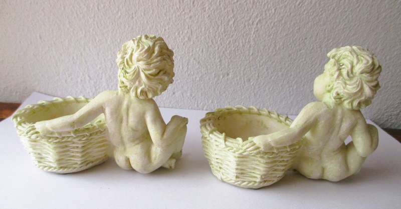 Two Vintage small candle holders,  baby Angels. As per photo.