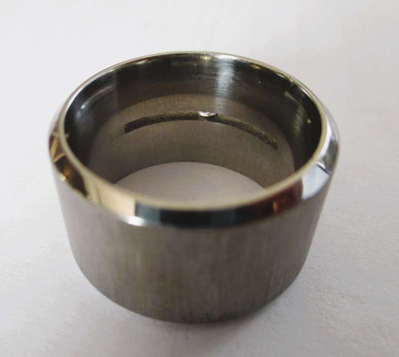 Stainless Steel Band Ring with stone, 22mm inside diameter. Size 13.