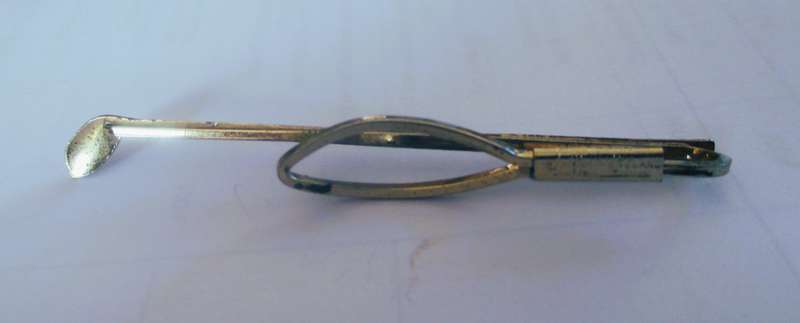 Vintage Stratton Imitation Tie Clip GOLF CLUB Silver Tone 70mm