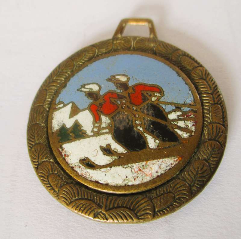 Vintage Enameled St Christoph Arlberstrasse 1600m Medalion
