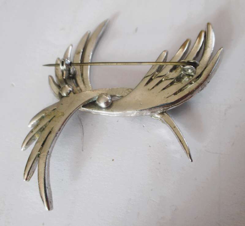 1950s Large Marcasite Hummingbird Brooch, 70x60mm As per photo.