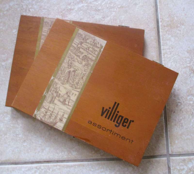 TWO Vintage Large Villiger Cigar Box... Made in Switzerland. Villiger Sons Ltd. 260 x 190mm