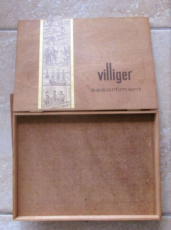 TWO Vintage Large Villiger Cigar Box... Made in Switzerland. Villiger Sons Ltd. 260 x 190mm