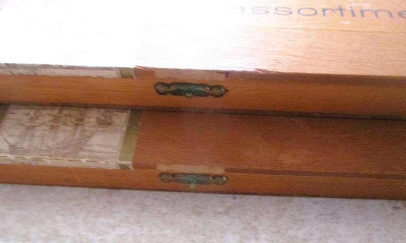 TWO Vintage Large Villiger Cigar Box... Made in Switzerland. Villiger Sons Ltd. 260 x 190mm