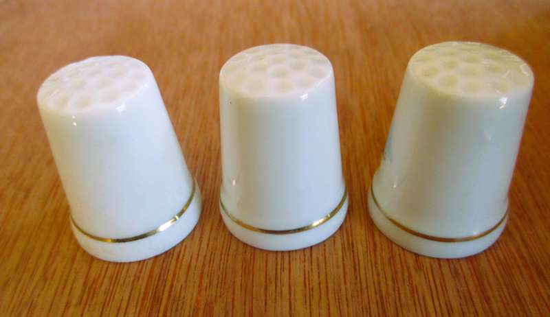 Set of  White Porcelain Thimbles - Arctic Animals. Morehead Inc.