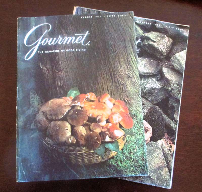 Vintage Gourmet Magazine, Nov 1972 and Aug 1973  As per photo.