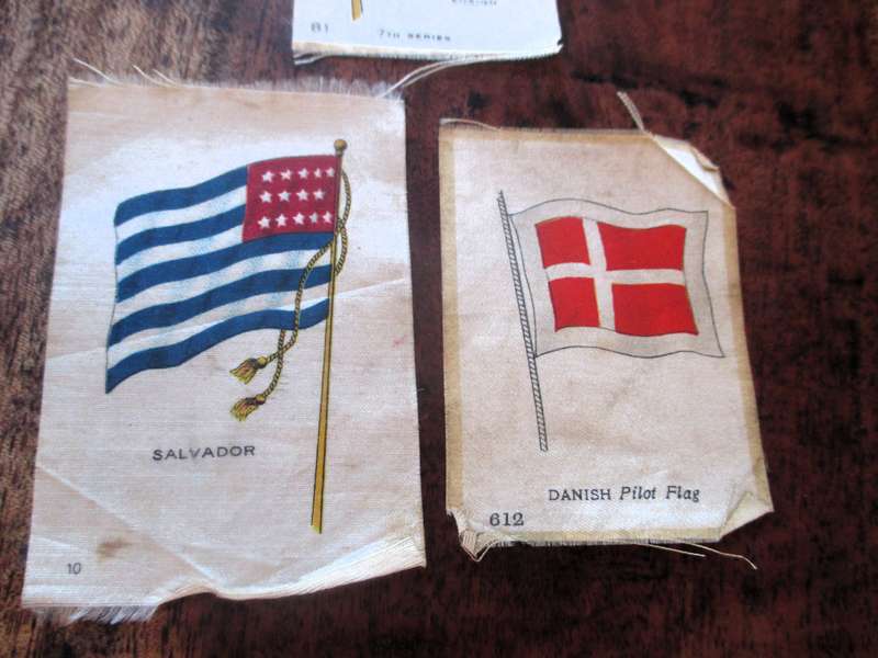 Lot of 3 Antique Silk BDV Cigarette Card Flags