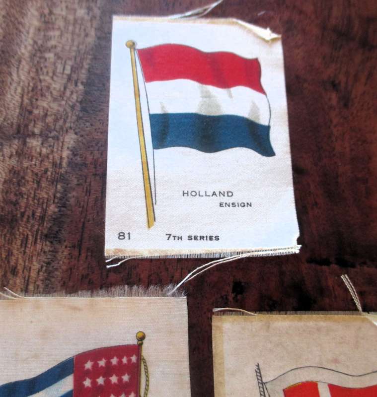 Lot of 3 Antique Silk BDV Cigarette Card Flags