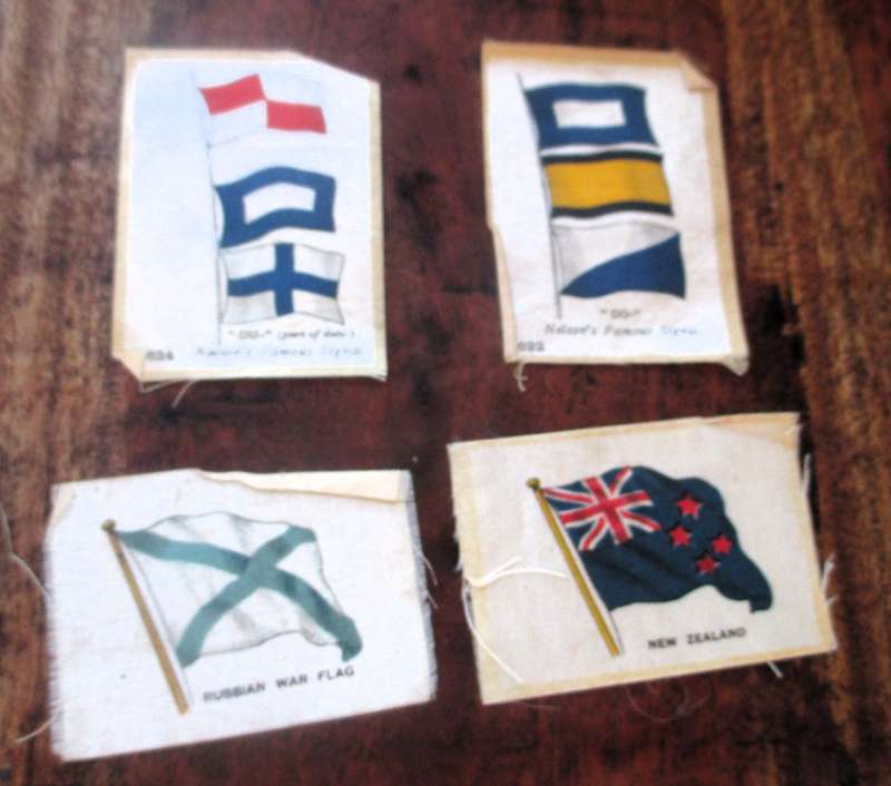 Lot of 4 Antique Silk BDV Cigarette Card Flags