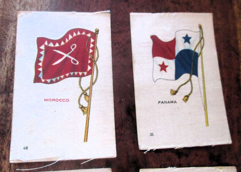 Lot of 4 Antique Silk BDV Cigarette Card Flags
