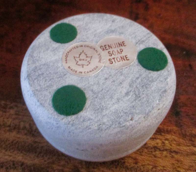 Inuit Soap Stone Trinket Box w/ Lid Signed SIKU Etched Fisherman Made in Canada, 2 pieces