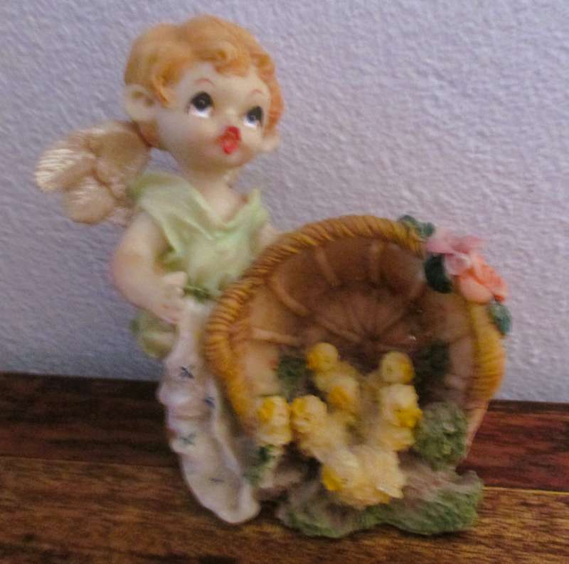 Vintage Cherub baby with chickens - Polyresin Collection - Hand Crafted figurene 80x80mm each