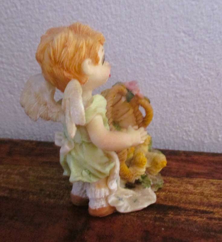 Vintage Cherub baby with chickens - Polyresin Collection - Hand Crafted figurene 80x80mm each