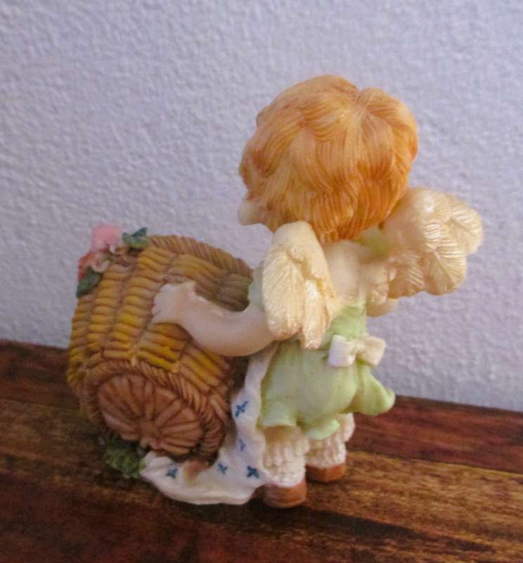 Vintage Cherub baby with chickens - Polyresin Collection - Hand Crafted figurene 80x80mm each