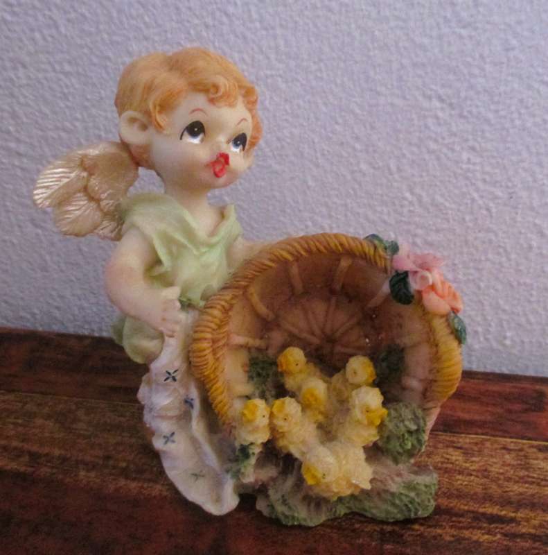 Vintage Cherub baby with chickens - Polyresin Collection - Hand Crafted figurene 80x80mm each