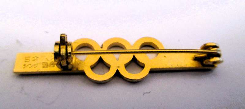 VINTAGE Gold Color Olympic 1964 tie pin/brooch 40mm