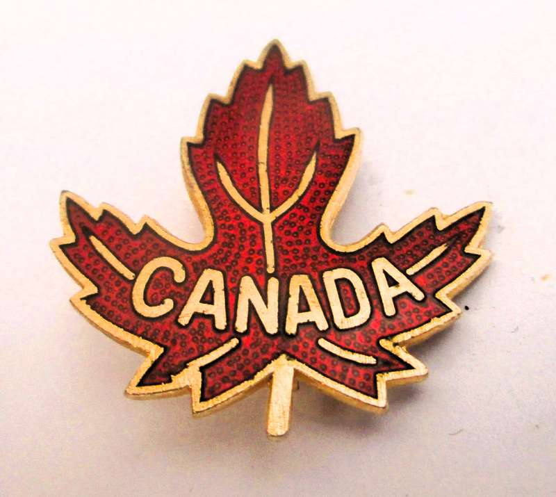 Vintage Red Maple Leaf Canada Lapel Pin