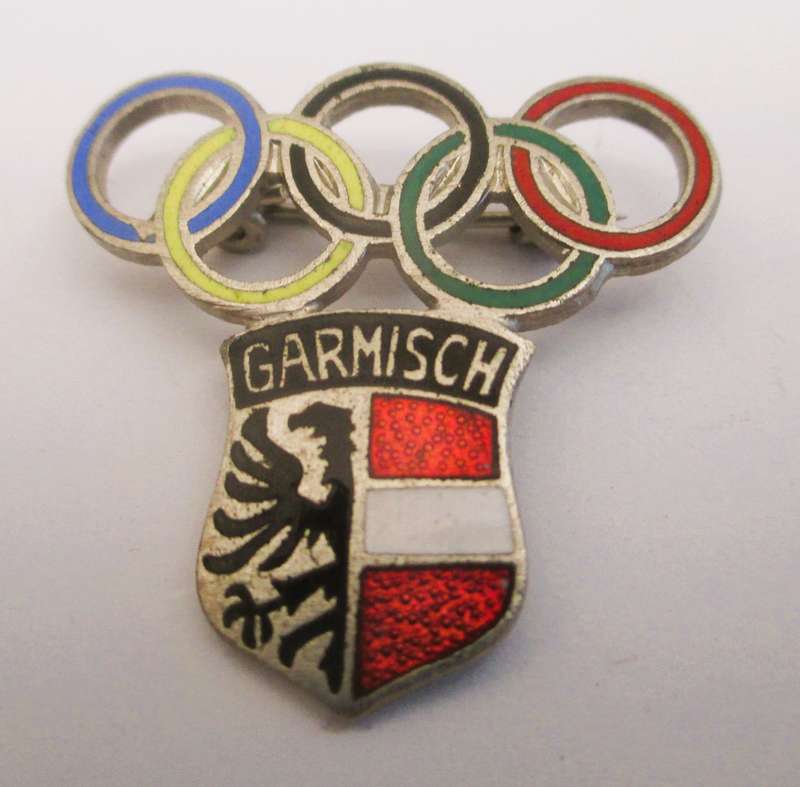 Vintage Garmisch Germany 1963 Winter Olympics Pin Badge