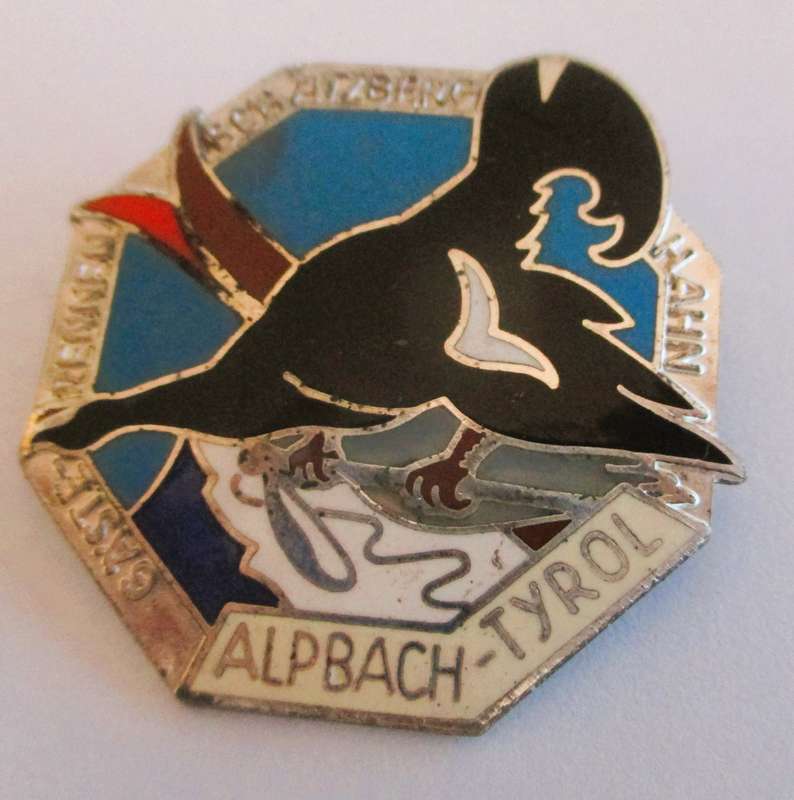 Lot of 2 Alpine SKI Austria Tyrol 1950-60 enamel badges