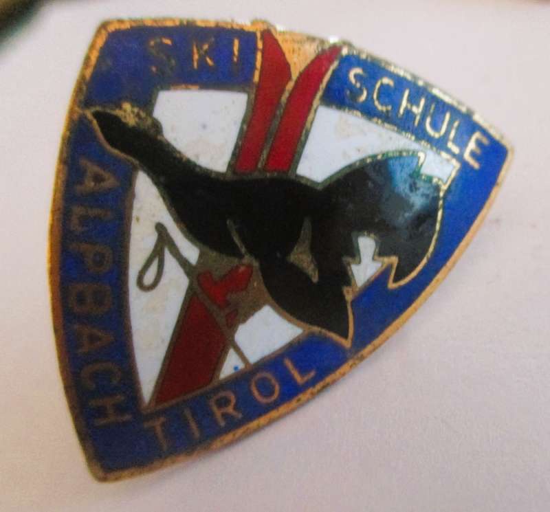 Lot of 2 Alpine SKI Austria Tyrol 1950-60 enamel badges