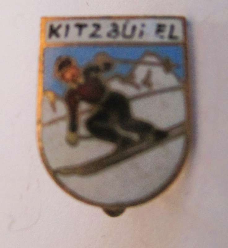 VintageEnamel Badge Austria Ski School Kitzbuhel