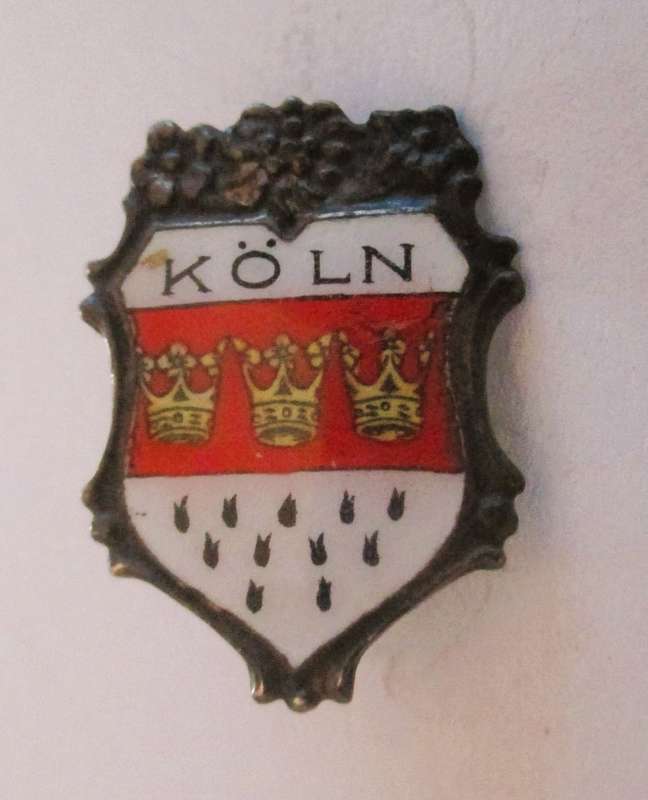 Antique Enamel Pin Cologne Germany Ford Taunus Badge