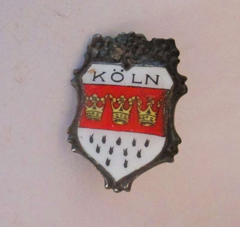 Antique Enamel Pin Cologne Germany Ford Taunus Badge