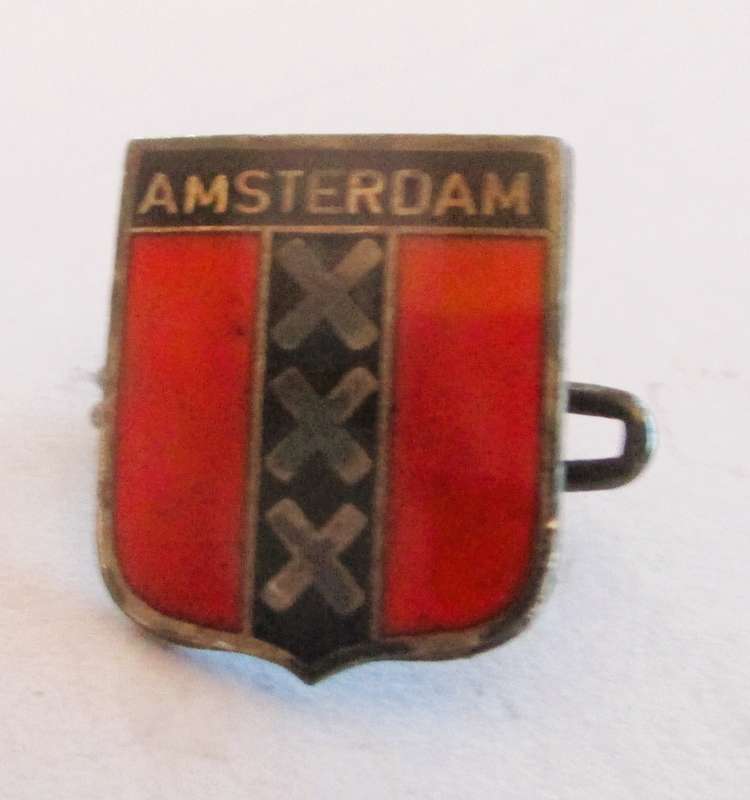 Antique City of Amsterdam Holland Netherlands Crest Coat of Arms Pin Badge