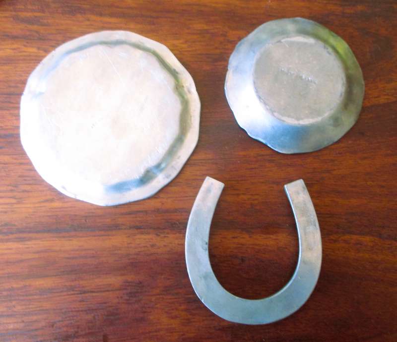 Vintage Lot of three Pewter items. As per photo.
