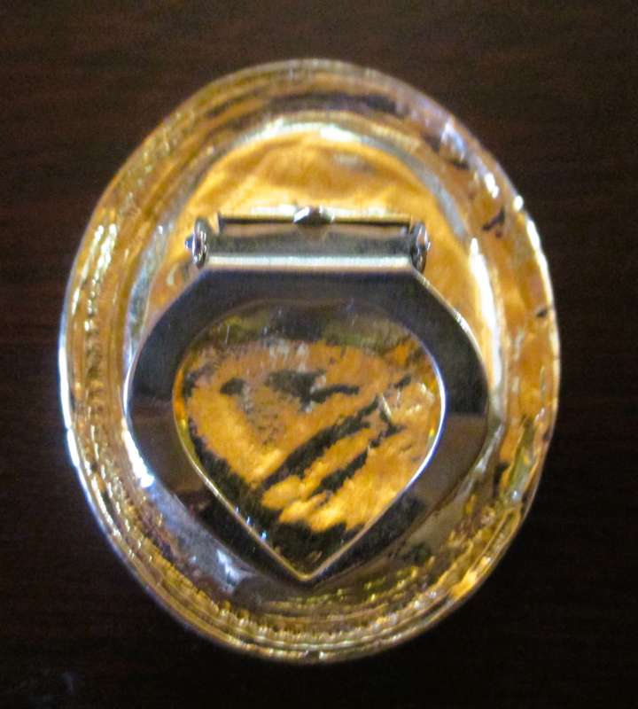 Vintage CAMEO Faux Gold Tone White on Brown Portrait Scarf Clip