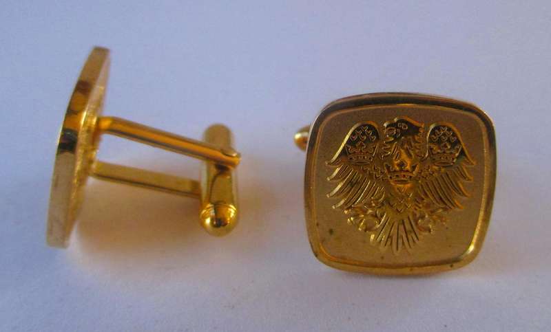 Vintage pair of gold plated Barclays Bank Cufflinks. Marked.