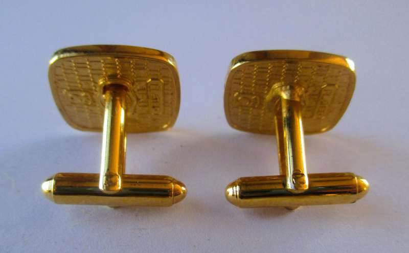 Vintage pair of gold plated Barclays Bank Cufflinks. Marked.