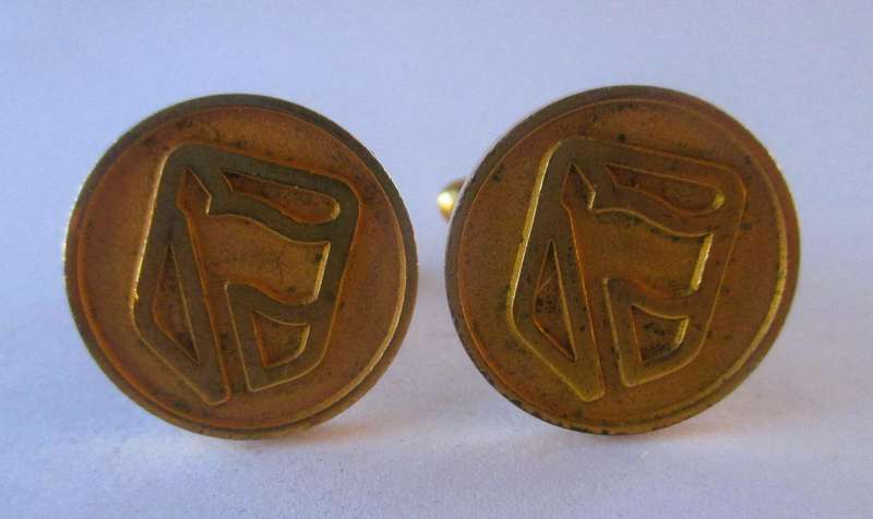 Vintage pair of gold plated Standard Bank Cufflinks. Marked.