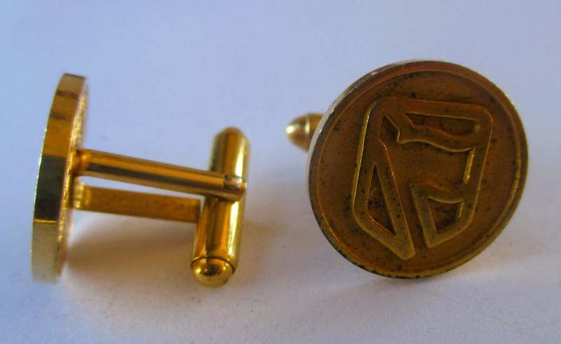 Vintage pair of gold plated Standard Bank Cufflinks. Marked.