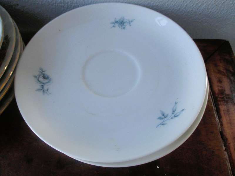 Lot of 7 Vintage Porcelain saucers. Thomas Germny and China rose graden.