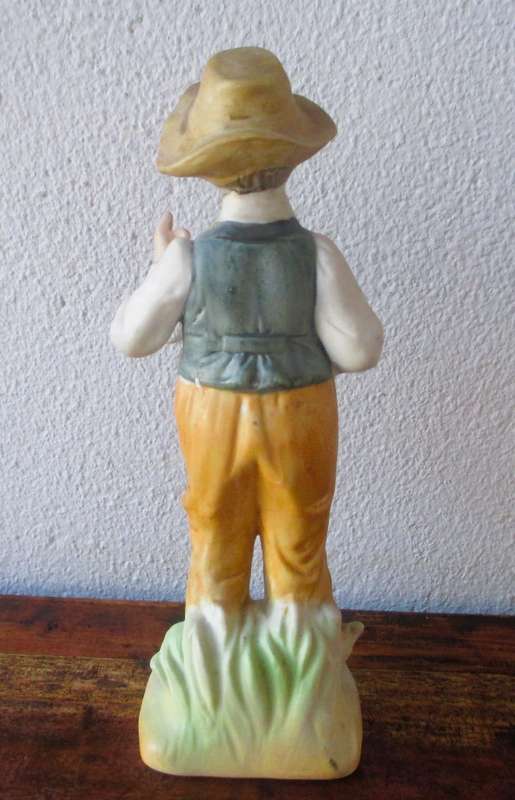 Vintage Homco Bisque Porcelain 70's 80's Monkey and old Man figurene. 180mm high