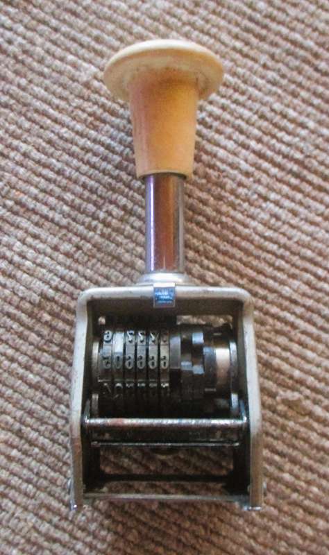 Vintage 1970's Number and or date stamp