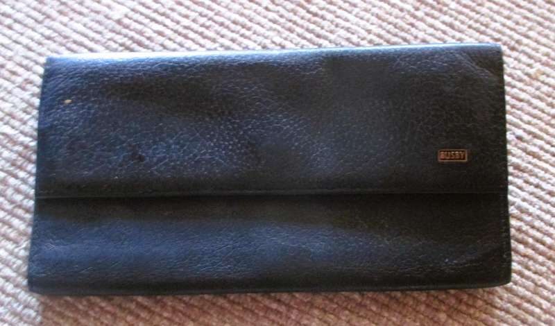 Black Busby Leather wallet, cheque book holder.