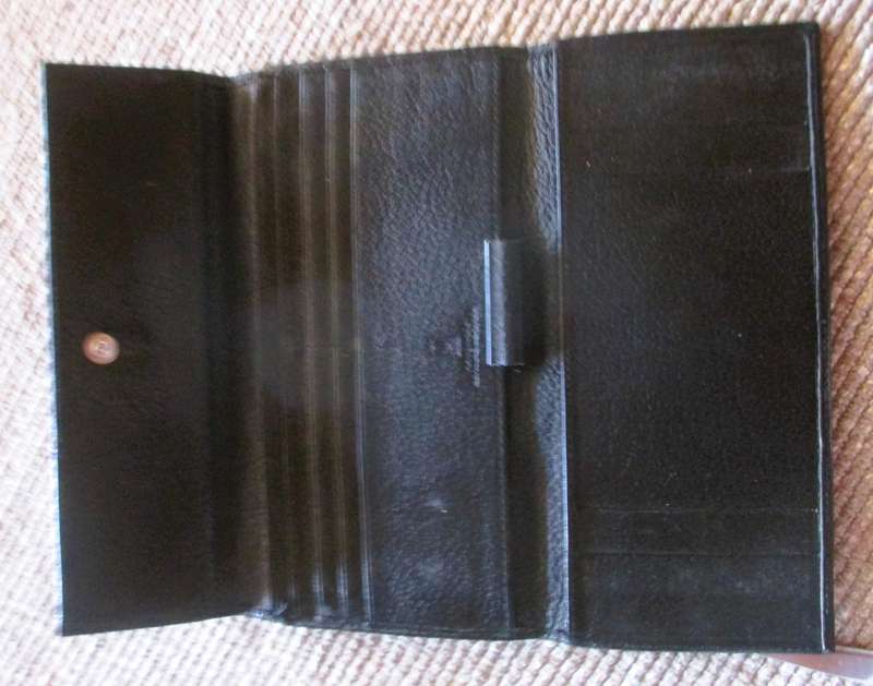 Black Busby Leather wallet, cheque book holder.