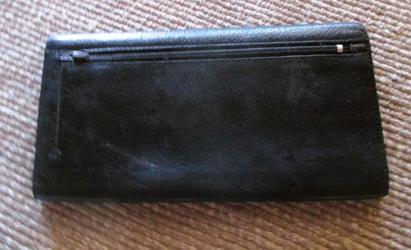 Black Busby Leather wallet, cheque book holder.