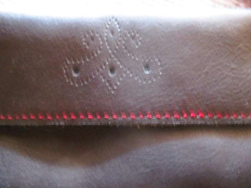 Black Handmade Leather wallet, travel document holder.