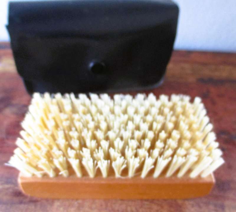 Vintage Mohawk Genuine Satinwood Pure Boar Bristle Brush in holder.